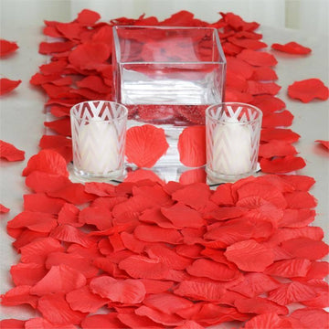 500 Pack Red Silk Rose Petals Table Confetti or Floor Scatters