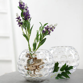 Add a Touch of Elegance with the 2 Pack | 8" Round Clear Sphere Hobnail Glass Bubble Vase