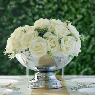 Elegant Metallic Silver Pedestal Flower Pot for Stunning Floral Arrangements Elegant Metallic Silver Pedestal Flower Pot for Stunning Floral Arrangements