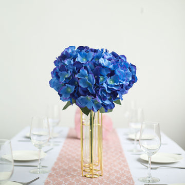 5 Bushes Royal Blue Artificial Silk Hydrangea Flower Bouquets