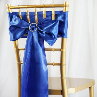 Elevate Your Event with Royal Blue Satin Chair Sashes Elevate Your Event with Royal Blue Satin Chair Sashes