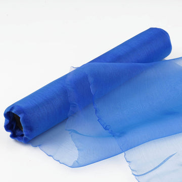 12"x10yd Royal Blue Sheer Chiffon Fabric Bolt, DIY Voile Drapery Fabric