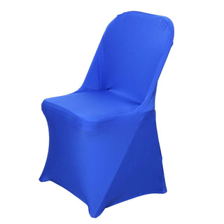 Elevate Your Event Decor with the Royal Blue Spandex Stretch Fitted Folding Chair Cover