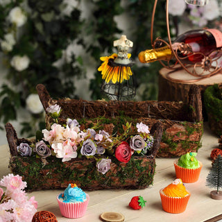 Rustic Log Shaped Preserved Moss Planter Boxes Rustic Log Shaped Preserved Moss Planter Boxes