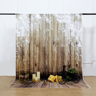 Enhance Your Photography with the 7ftx5ft Rustic Wood and Fairy Lights Prints Vinyl Photography Backdrop
