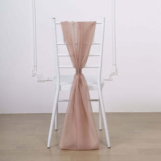 Satin chair sash draped elegantly on a white chair
