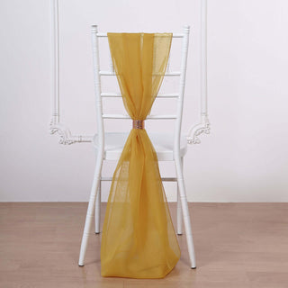 Mustard Yellow DIY Premium Designer Chiffon Chair Sashes Mustard Yellow DIY Premium Designer Chiffon Chair Sashes