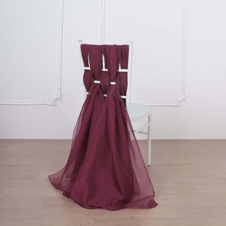 Transform Your Event with Burgundy Chiffon Chair Sashes Transform Your Event with Burgundy Chiffon Chair Sashes