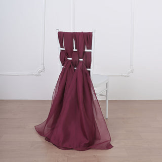 Transform Your Event with Burgundy Chiffon Chair Sashes