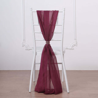 Burgundy DIY Premium Designer Chiffon Chair Sashes - Add Elegance to Your Event Burgundy DIY Premium Designer Chiffon Chair Sashes - Add Elegance to Your Event
