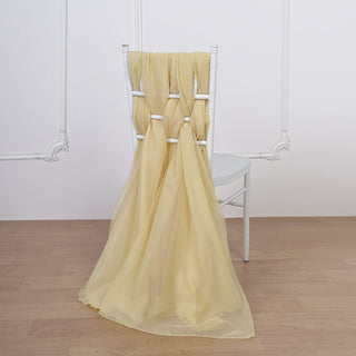 Add a Touch of Glamour with Champagne DIY Premium Designer Chiffon Chair Sashes