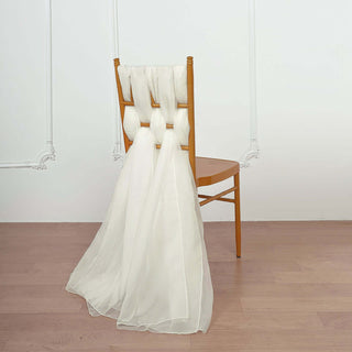 Elevate Your Event with Ivory Chiffon Chair Sashes Elevate Your Event with Ivory Chiffon Chair Sashes