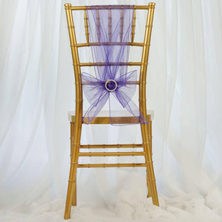 Add a Touch of Elegance with Purple Sheer Organza Chair Sashes Add a Touch of Elegance with Purple Sheer Organza Chair Sashes