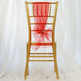 5pc x Chair Sash Organza - Red