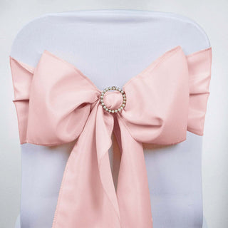 Elegant Blush Polyester Chair Sashes for Stunning Wedding Decor Elegant Blush Polyester Chair Sashes for Stunning Wedding Decor
