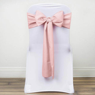 Versatile and Festive Blush Polyester Chair Sashes