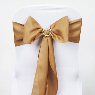 Dazzle Your Guests with Gold Polyester Chair Sashes