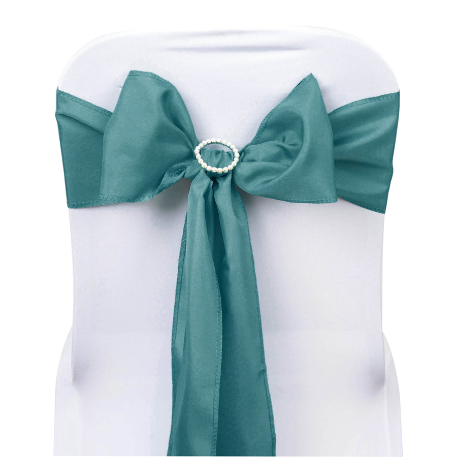 5 PCS | 6inch x 108inch Turquoise Polyester Chair Sash#whtbkgd