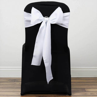 Elegant White Polyester Chair Sashes Elegant White Polyester Chair Sashes