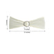 5 pack | 5"x14" Ivory Spandex Stretch Chair Sash with Silver Diamond Ring Slide Buckle