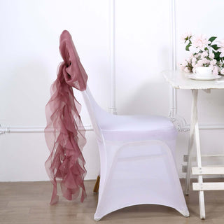 Create a Stunning Ambiance with the Cinnamon Rose Chiffon Curly Chair Sash Create a Stunning Ambiance with the Cinnamon Rose Chiffon Curly Chair Sash