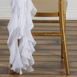 Create an Enchanting Atmosphere with White Chiffon Curly Chair Sashes Create an Enchanting Atmosphere with White Chiffon Curly Chair Sashes