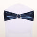 5 pack Metallic Navy Blue Spandex Chair Sashes With Attached Round Diamond Buckles #whtbkgd