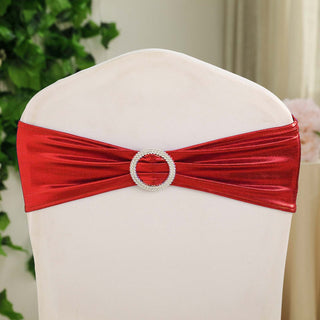 Unleash Your Creativity with Metallic Red Spandex Chair Sashes