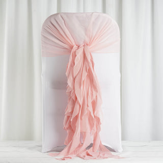 Delicate Blush Chair Ties for Stylish Event Decor