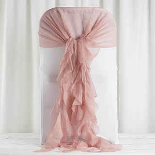 Dusty Rose Chiffon Hoods and Willow Chair Sashes: The Perfect Pair