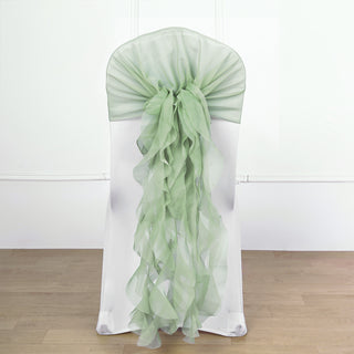 Elevate Your Event Decor with Sage Green Chiffon Hoods