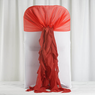 Add a Pop of Color to Your Event Decor with Red Chiffon Hoods