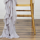 1 Set Silver Chiffon Hoods With Ruffles Willow Chiffon Chair Sashes#whtbkgd