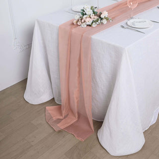 Dusty Rose Chiffon Table Runner for Weddings and More Dusty Rose Chiffon Table Runner for Weddings and More