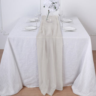 Beige Chiffon Table Runner - Add Elegance to Your Event Décor