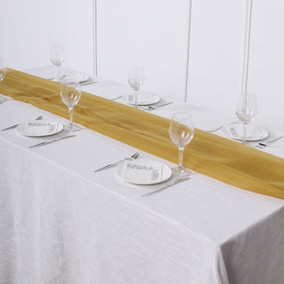 Create Unforgettable Memories with Mustard Yellow Chiffon Table Runner