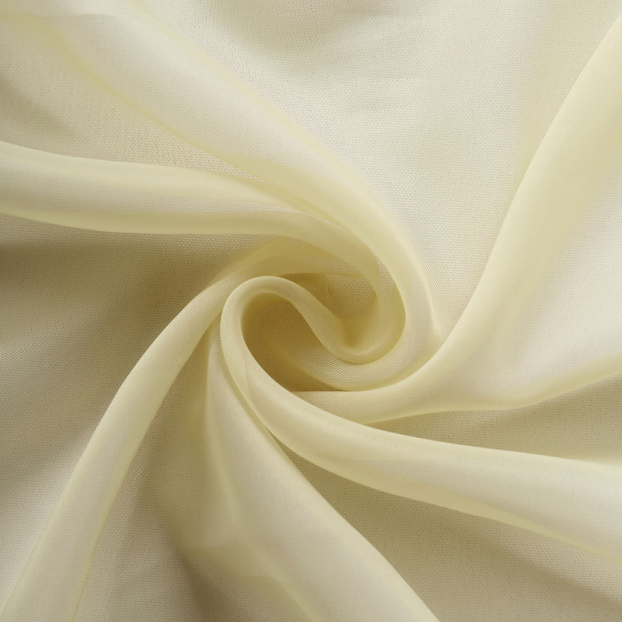 6 FT | Champagne Premium Chiffon Table Runner#whtbkgd