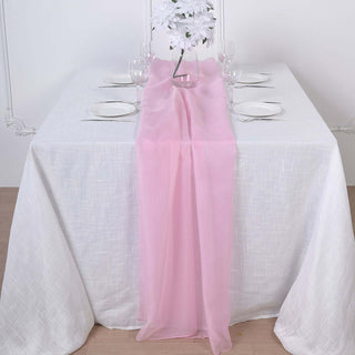 6ft Pink Premium Chiffon Table Runner 6ft Pink Premium Chiffon Table Runner