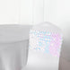 5 Pack - Iridescent Blue Big Payette Sequin Round Chair Sashes