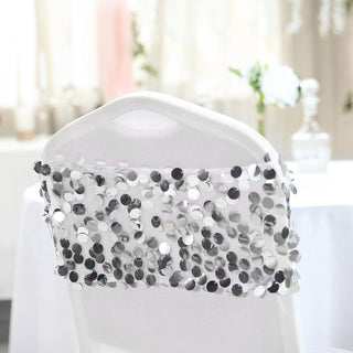 Add a Touch of Elegance with Silver Sequin Chair Sashes