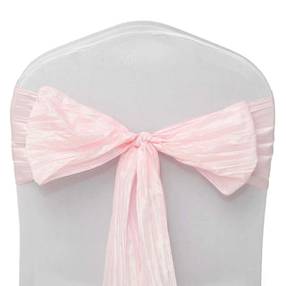 Add a Touch of Elegance with Blush Accordion Crinkle Taffeta Chair Sashes Add a Touch of Elegance with Blush Accordion Crinkle Taffeta Chair Sashes