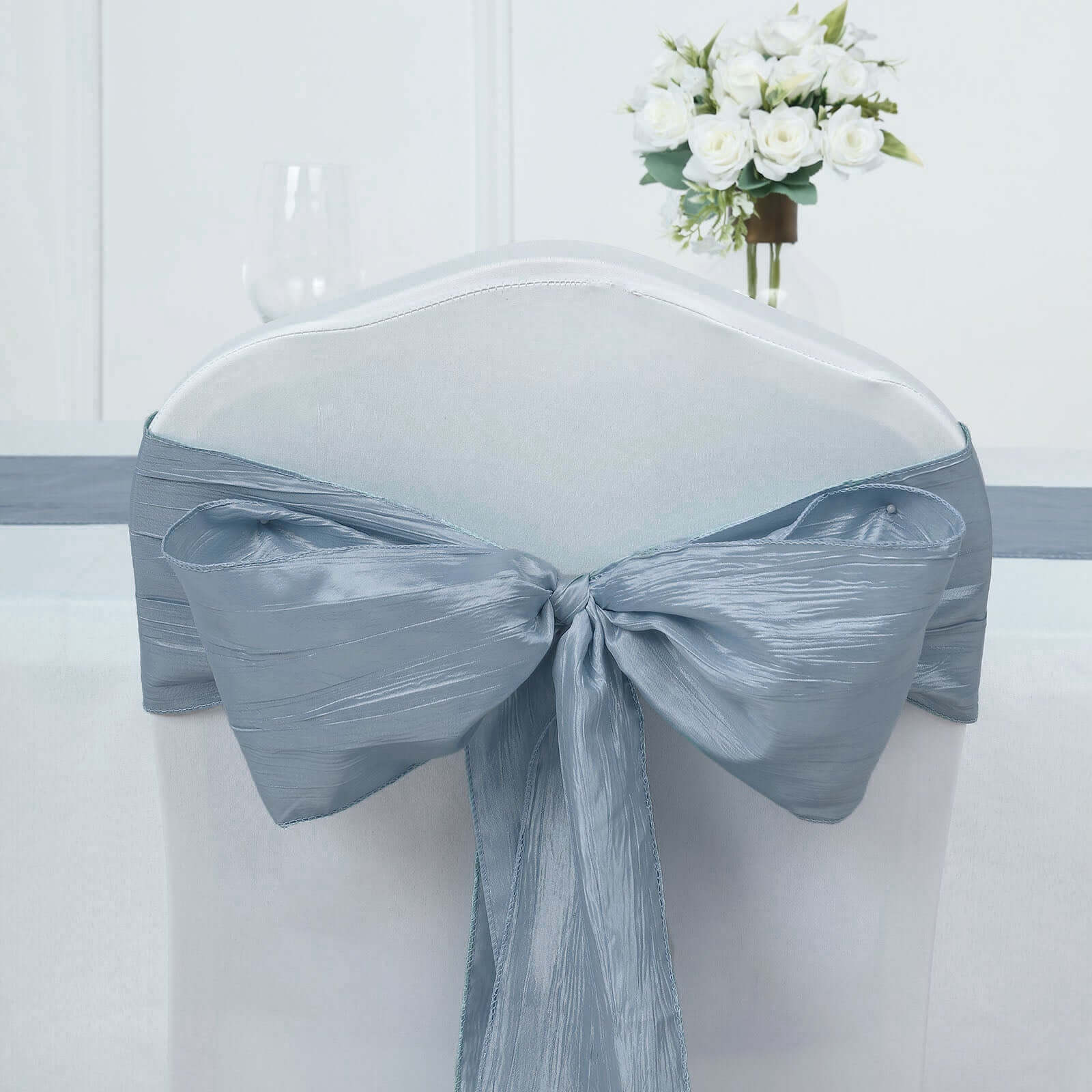 Dusty blue chair covers hot sale