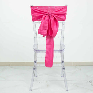 Add a Pop of Elegance with Fuchsia Accordion Crinkle Taffeta Chair Sashes