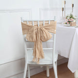 5 Pack | Beige Gauze Cheesecloth Boho Chair Sashes - 16inch x 88inch