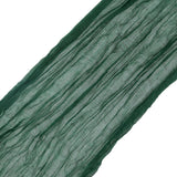 5 Pack | Hunter Emerald Green Gauze Cheesecloth Boho Chair Sashes - 16inch x 88inch#whtbkgd