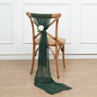 Hunter Emerald Green Gauze Cheesecloth Boho Chair Sashes