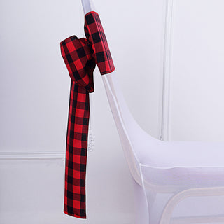 Enhance Your Event Decor with Black and Red Buffalo Plaid Chair Sashes