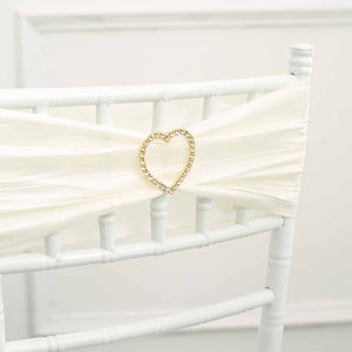 Enhance Your Event Decor with the Gold Diamond Heart Chair Pin