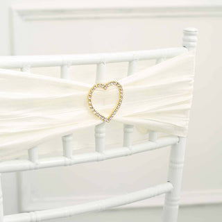 Enhance Your Event Decor with the Gold Diamond Heart Chair Pin Enhance Your Event Decor with the Gold Diamond Heart Chair Pin