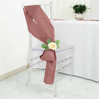 Elevate Your Event with Cinnamon Rose Polyester Chair Sashes